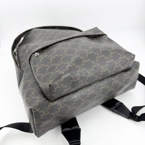 Celine Backpack Leather Canvas Brown X Black main image 5